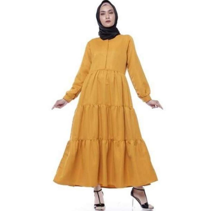 Jual Al Hayra Tasqiyyah 023 Syari Susun Rempel Polos Maxi Gamis Wanita Murah Mei 2021 Blibli