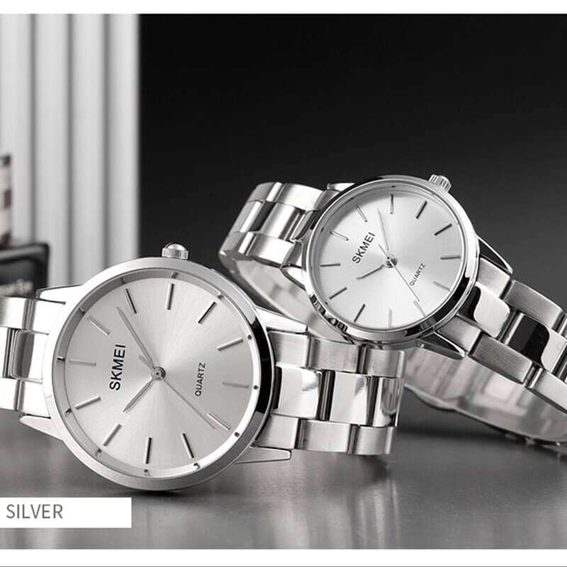 Jam Tangan Couple SKMEI Original Tali Rantai Stainless Steel Free box dan Garansi 1 Tahun S42658