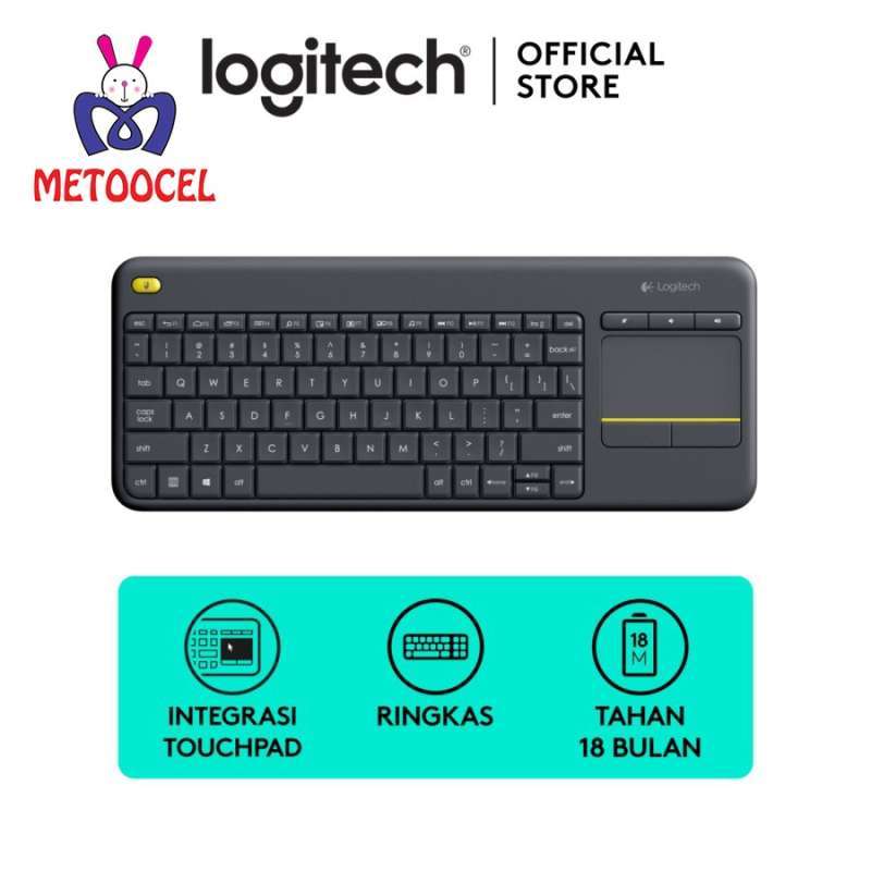 Logitech K400 Plus Keyboard Wireles Touchpad Original Garansi Resmi