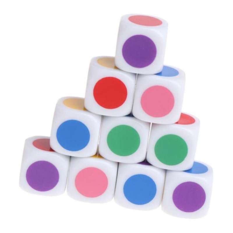 Jual Oem Opaque Six Sided 6 Color Dot Dice Games D6 D D Rpg 16mm 10pcs Online November 2020 Blibli