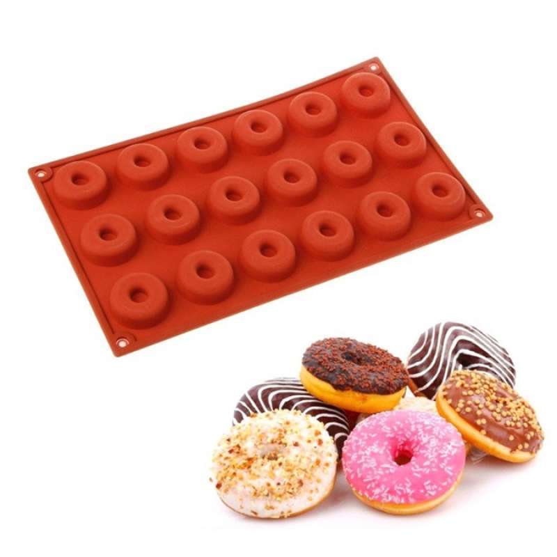 Jual Cetakan Silikon Donat Mini Donut 18 Cavity Biskuit Muffin Cake Pan Online November 2020 Blibli Com