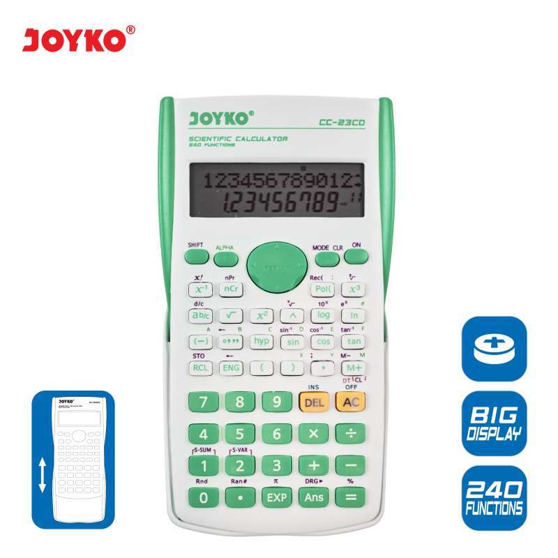 Jual Calculator Kalkulator Joyko Cc 23co Green 240 Functions Online April 2021 Blibli