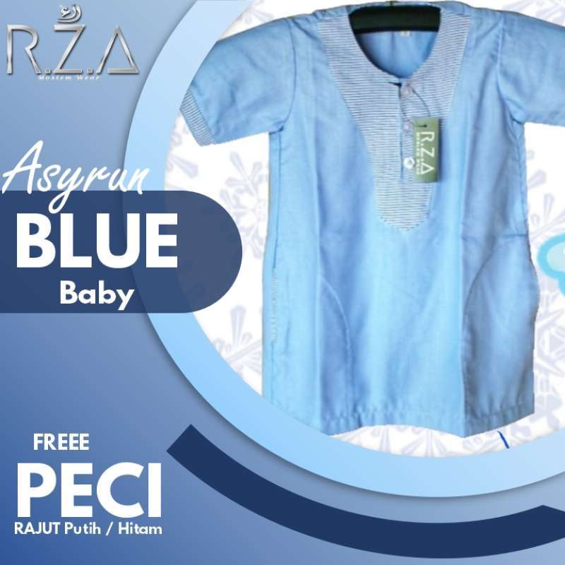 Jual Jubah Gamis Blue Baby Biru Muda Motif Garis Newborn Anak Asyrun Koko Bayi Lahir Aqiqah Online Januari 2021 Blibli