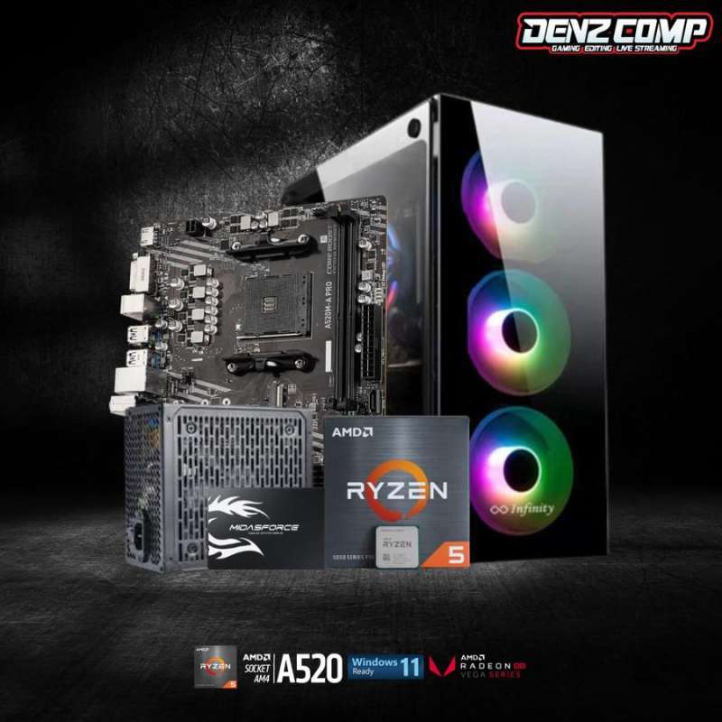 ゲーミングPC rysen5 5600g 32GB SSD1TB HDD4TB｜ゲーミングデスクトップ