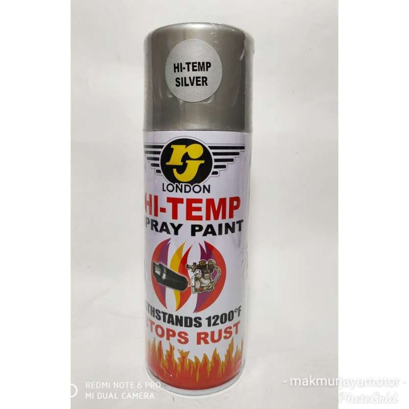 RJ London Spray Paint Cat Semprot Hi Temp Silver 400cc