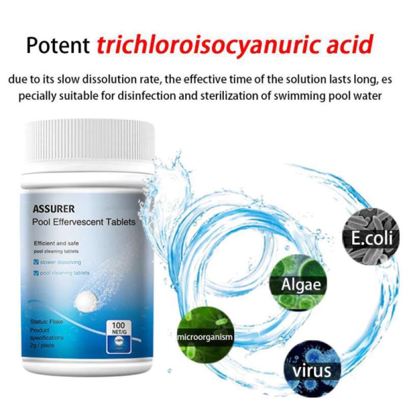 Jual Pool Cleaning Effervescent Chlorine Tablets Purify Swimming Pool Clarifier 100g Online November 2020 Blibli Com