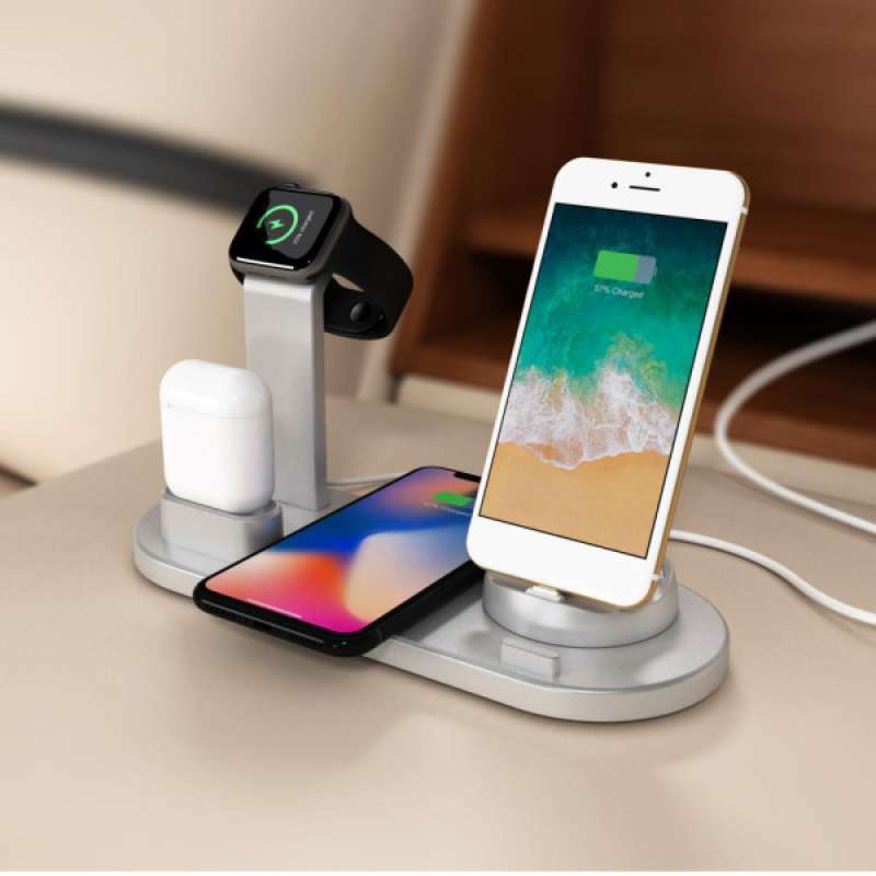 Jual 6in1 Qi Wireless Charger Dock For Apple Watch 5 4 3 2 1 Airpods Iphone Typec Online Desember 2020 Blibli