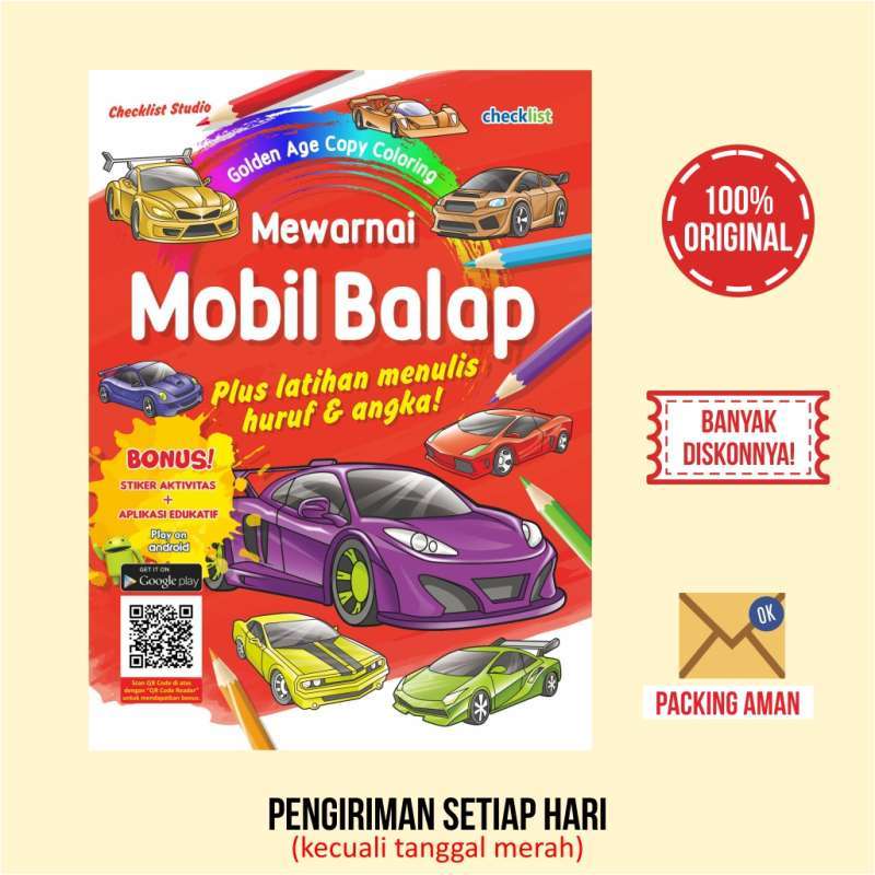 Jual Buku Aktivitas Anak Golden Age Copy Coloring Mewarnai Mobil Balap Online Desember 2020 Blibli