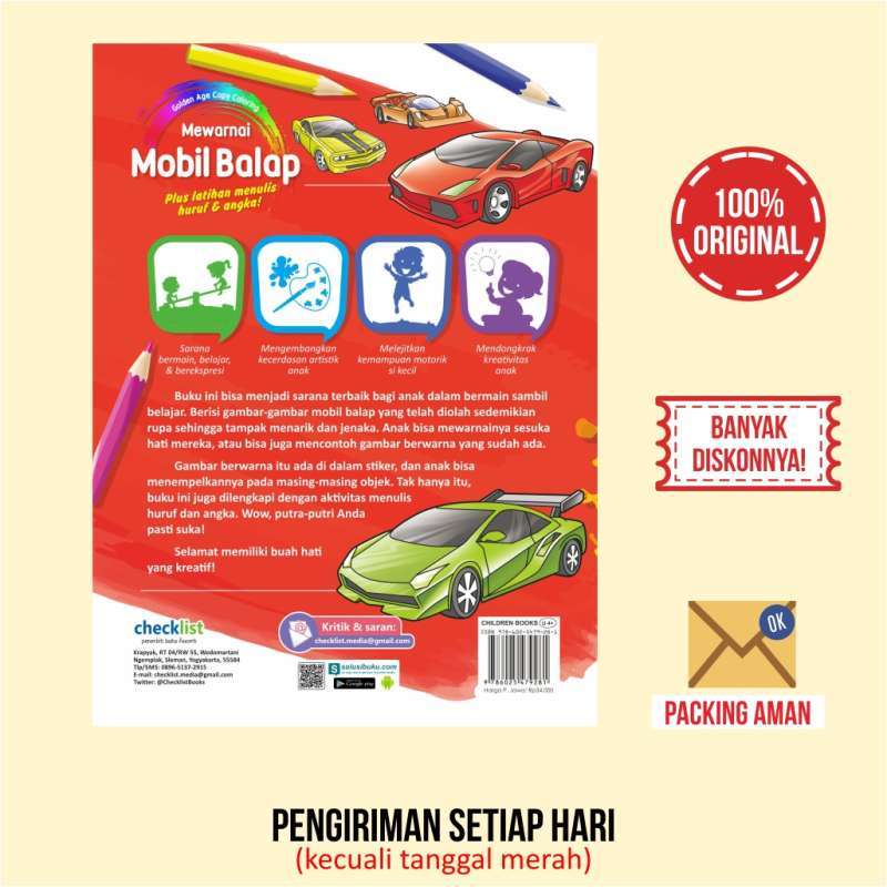 Buku Aktivitas Anak Golden Age Copy Coloring Mewarnai Mobil Balap Terbaru Agustus 2021 Harga Murah Kualitas Terjamin Blibli