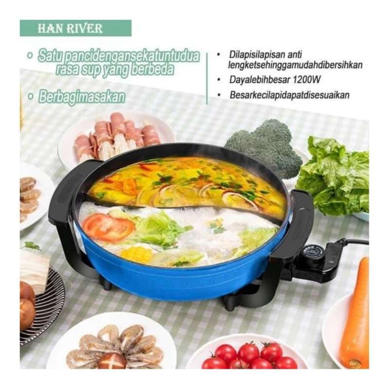 Jual Han River Panci Masak Listrik Elektrik Shabu Shabu Hot Pot Pan Electric Stainless Steal 2 In 1 Dua Sisi Multifungsi Online September 2020 Blibli Com