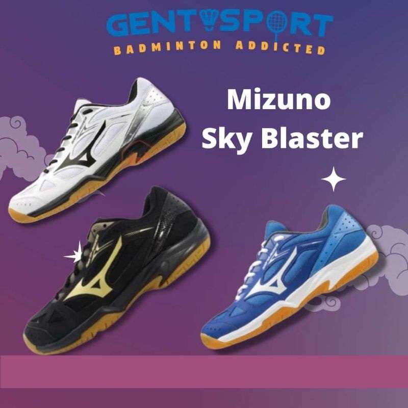 Jual MIZUNO SKY BLASTER SEPATU BADMINTON ORIGINAL 38 White Black