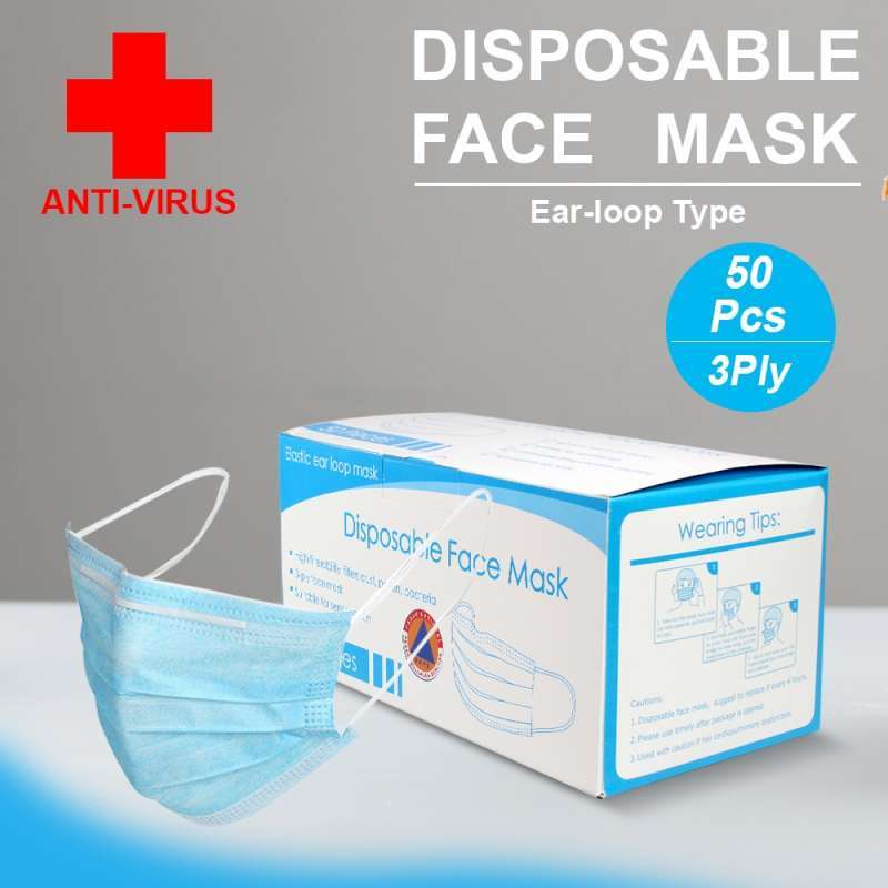 Jual Masker Mulut Wajah 3ply 50pcs Disposable Earloop Surgical Masker Medis 1 Box Isi 50 Pcs Masker Kesehatan 3 Ply Anti Debu Anti Virus Ada Izin Bnpb Ya Online November 2020 Blibli