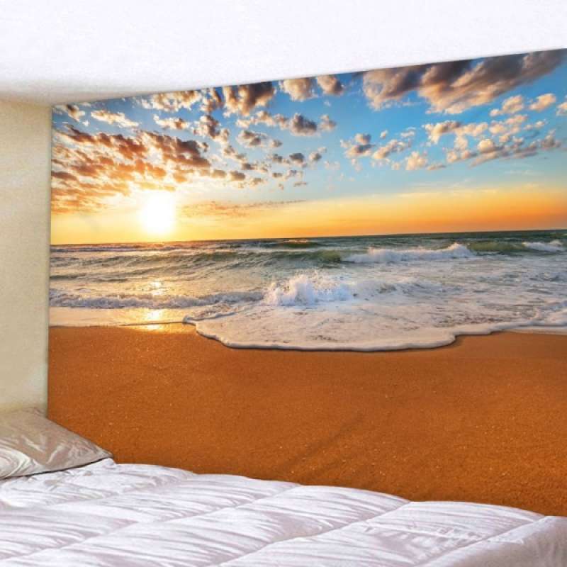Jual Beautiful Beach Wall Hanging Blue Tapestry Art Wall Hanging Decorating Online Desember 2020 Blibli