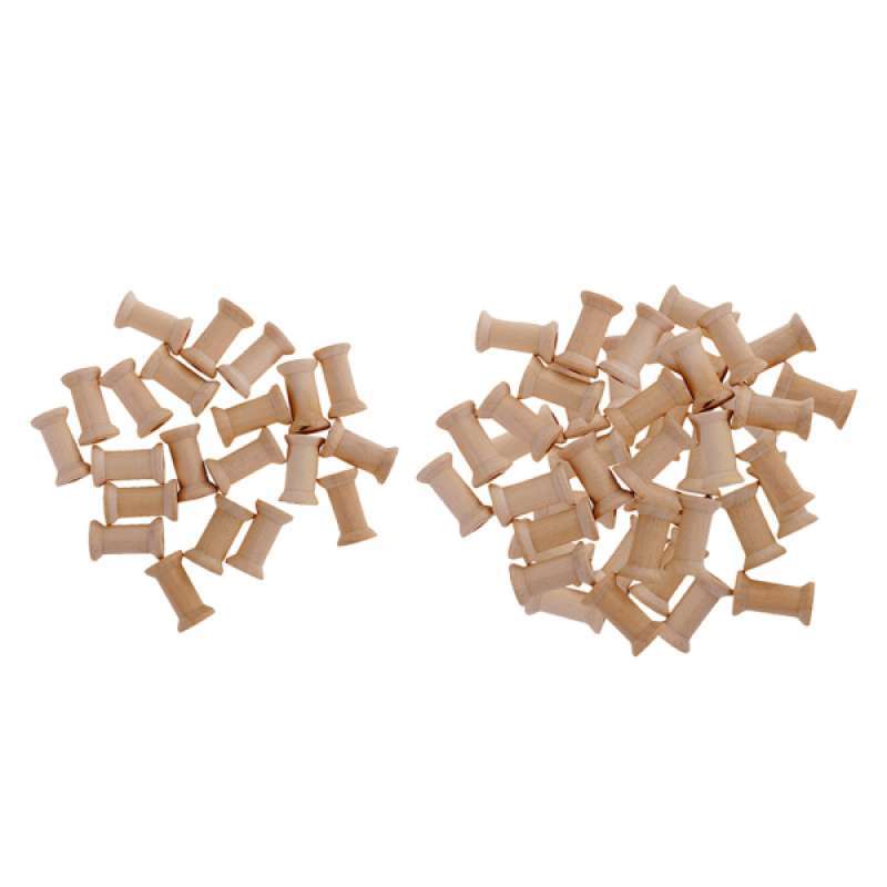 20pcs Wooden Empty Thread Spools Reels Bobbins for Sewing Ribbons Craft 27X16mm 