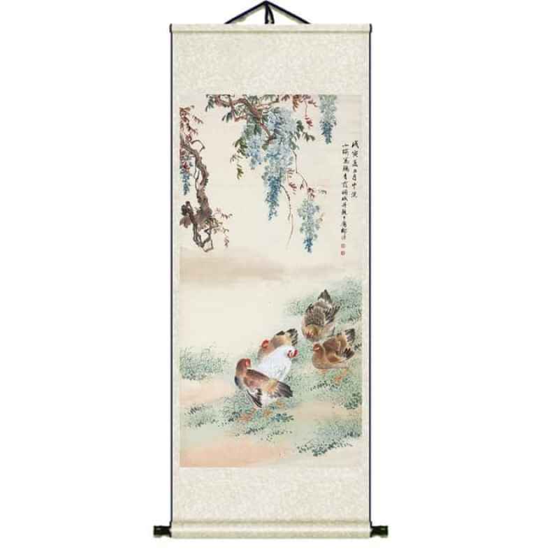 Jual Lukisan Gulir Gulung Gantung Ayam Di Taman 30x100cm Terbaru November 2021 Harga Murah Kualitas Terjamin Blibli