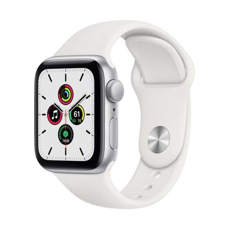 Promo Apple Watch SE Silver Aluminum Case 44mm with White Sport Band [GPS]  di Seller iStoreBdg - Kota Bandung, Jawa Barat | Blibli