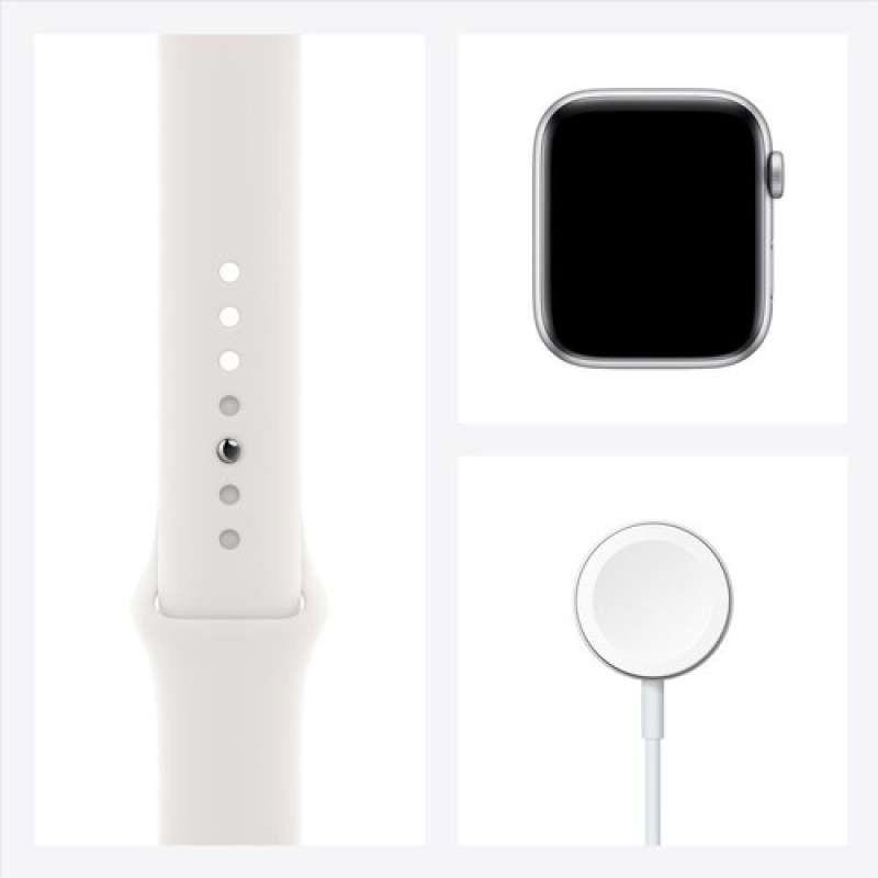 Promo Apple Watch SE Silver Aluminum Case 44mm with White Sport Band [GPS]  di Seller iStoreBdg - Kota Bandung, Jawa Barat | Blibli