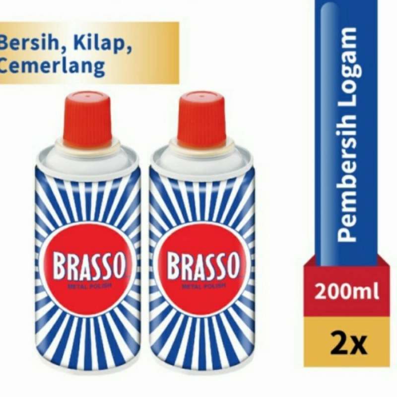 Brasso Metal Polish Pembersih Pengkilap Logam 200Ml Twin Pack