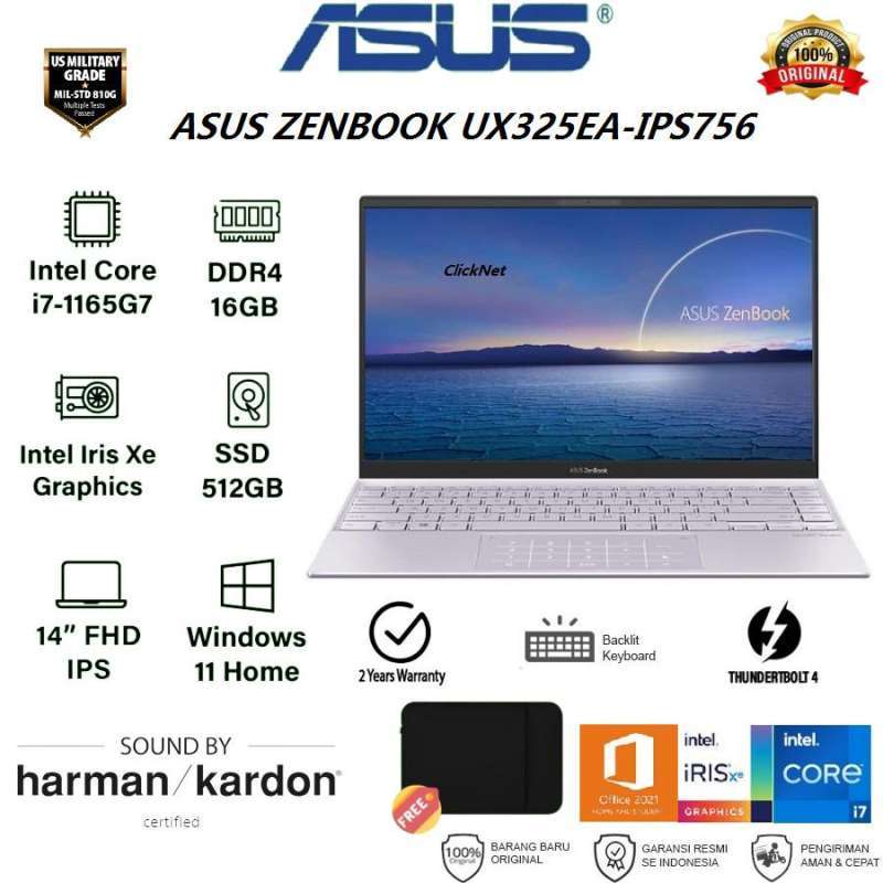 ASUS ZenBook UX425EA Core I7-1165G7 16GB 512GB SSD FHD IPS WIN11 OHS