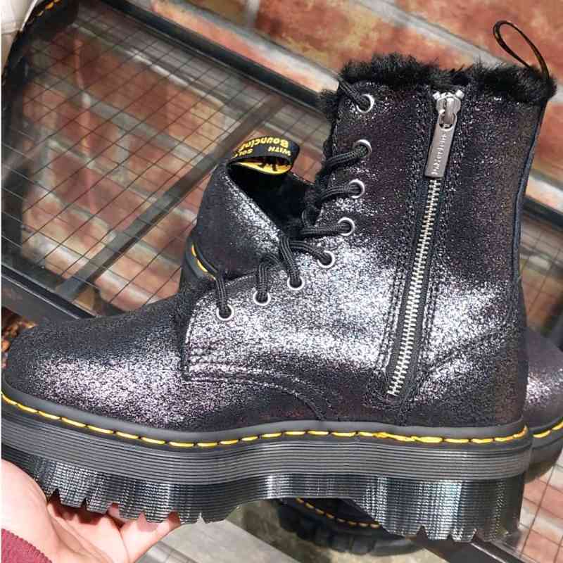 Jual Sepatu Docmart Dr Martens 1460 Jadon Faux Fur Lined Metallic