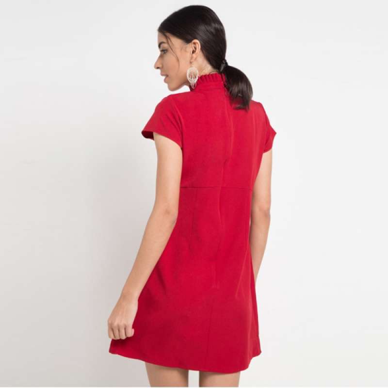 red shorts dress