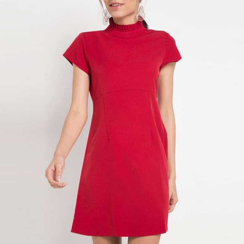 red shorts dress