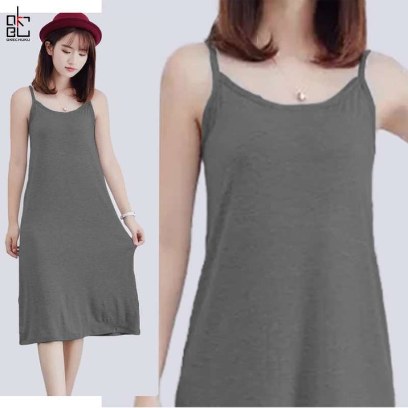 Okechuku ANGGUN Midi Dress Tanktop Mini Dress Camisoles Singlet Korean