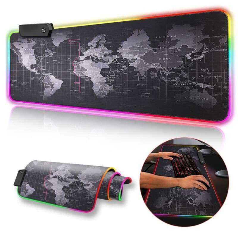 gaming mouse pad xl 40x90cm led rgb peta dunia