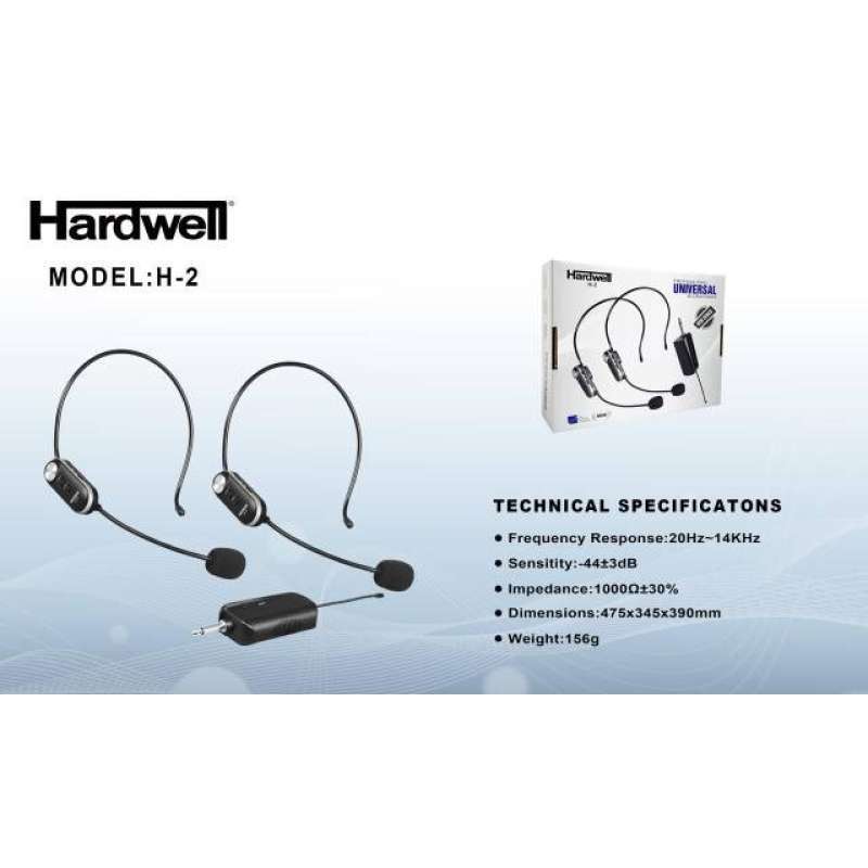 Jual Microphone Mic Wireless Headset Bando Mic Clip On H2 Hardwell