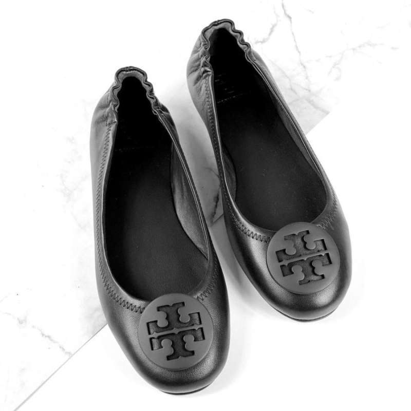 Tory burch minnie travel flats all black