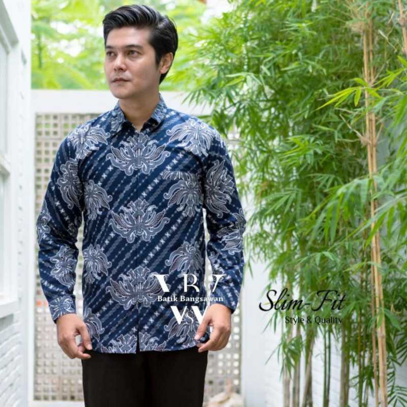 Slim fit hot sale batik shirt