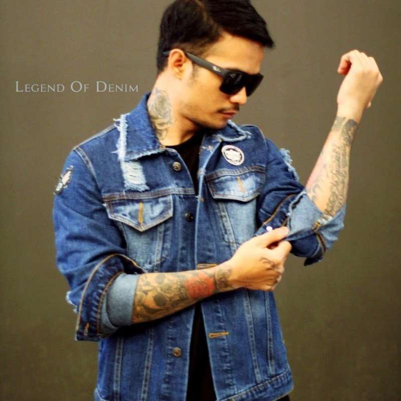 Jaket shop denim ripped