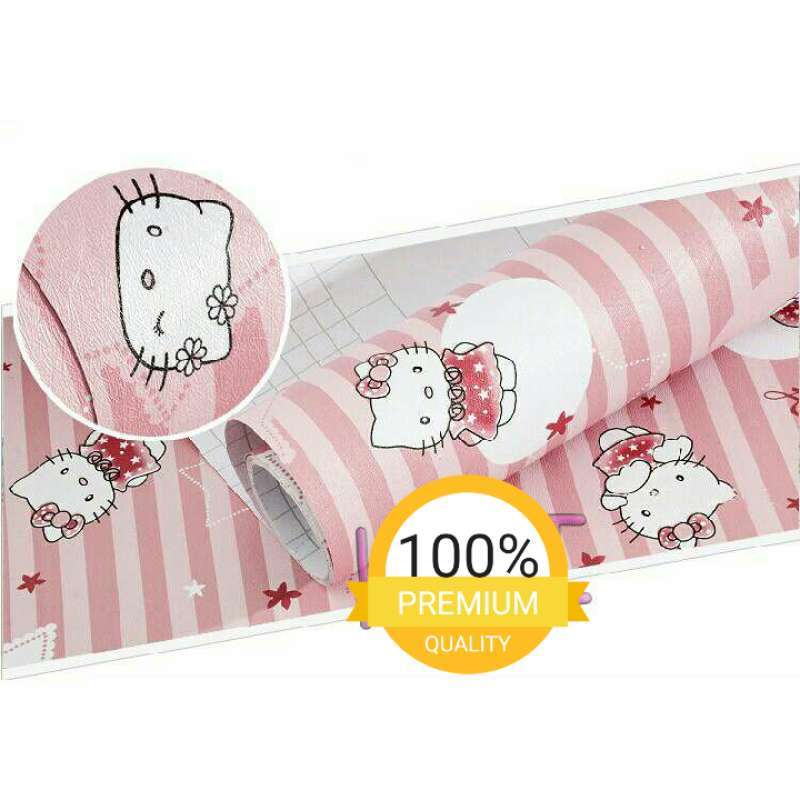Jual Wallpaper Dinding Kamar Anak Kartun Hello Kitty Pinx Lucu 10 M X 45 Cm Murah Mei 2021 Blibli