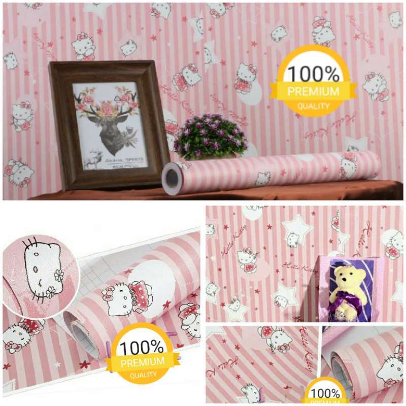 Jual Wallpaper Dinding Kamar Anak Kartun Hello Kitty Pinx Lucu 10 M X 45 Cm Murah Mei 2021 Blibli