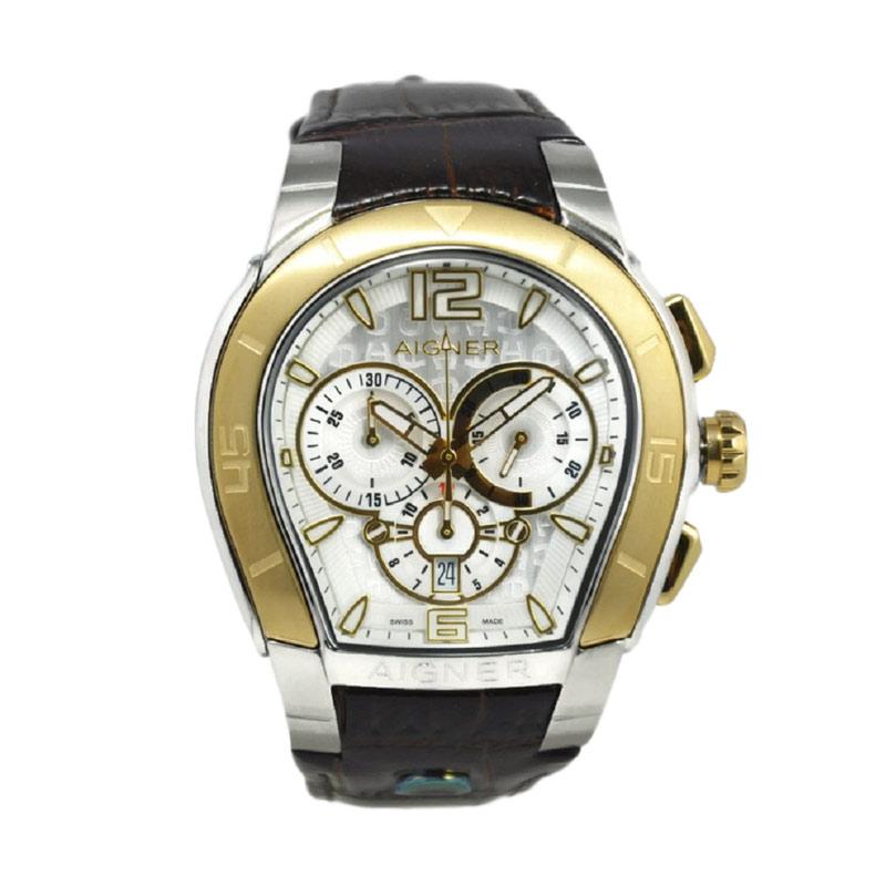 Promo Aigner A58514 Palermo Jam Tangan Pria Coklat Ring Gold