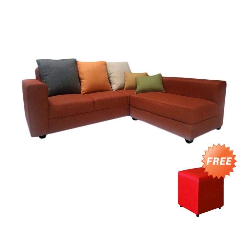 Jual FCENTER Sofa L Putus Veronica Brick + FREE PUFF JABODETABEK Online - Harga & Kualitas Terjamin | Blibli.com