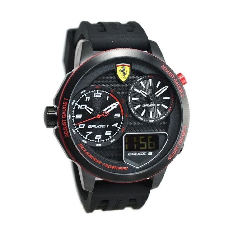 Ferrari 0830318 Jam Tangan Pria - Hitam Ring Hitam Merah