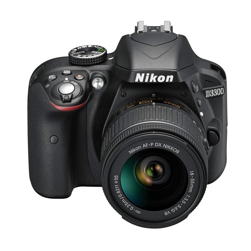 NIKON D3300 (BLACK) + AF-P DX NIKKOR 18-55mm f/3.5-5.6G VR Kit Lens 24.2 MP Full HD + Filter 55mm + SanDisk 16Gb + Screen Protector