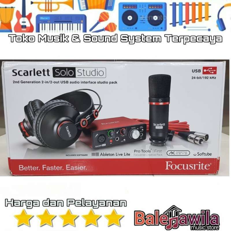 Jual Paket Soundcard Focusrite Scarlett Solo Studio 2nd Gen Audio Interface Original Murah Mei 2021 Blibli