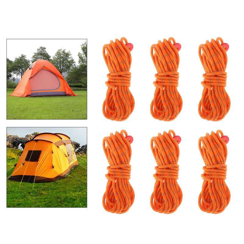 4 Pcs Canopy Camping Tent Reflective Guy Line Cord Guide Rope and Adjusters