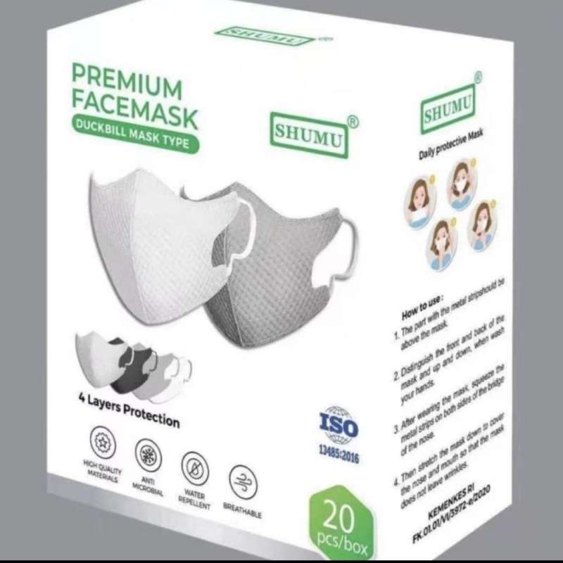 Jual Masker Duckbill 4 Ply Shumu Kemenkes Masker Medis Setara Kn95 Isi Pcs Terbaru Juni 21 Blibli