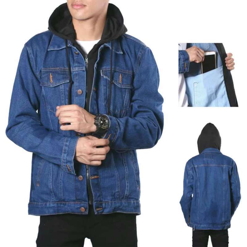 Jaket jeans hoodie top