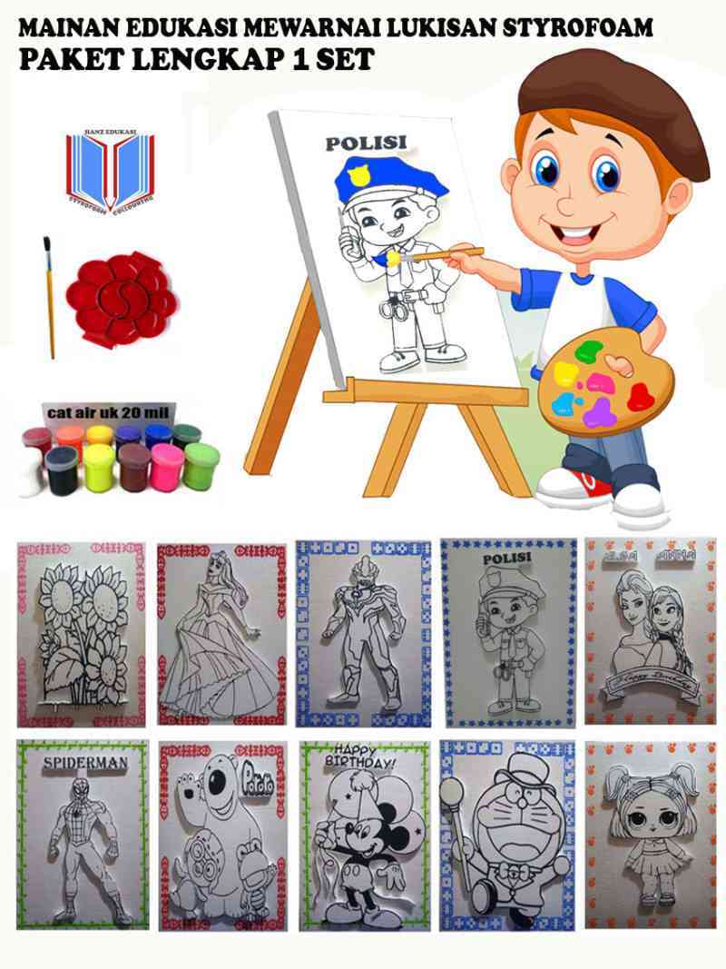 Jual Paket Lengkap Mainan Edukasi Mewarnai Styrofoam Lukis Motiv Timbul 3 Dimensi Murah Mei 2021 Blibli