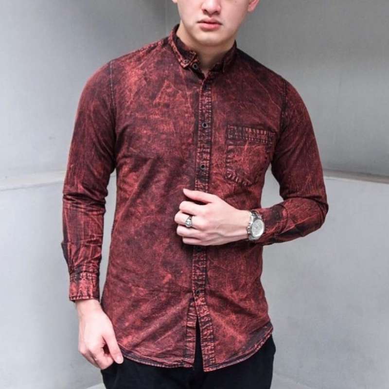 Promo Kemeja Denim Slimfit Lengan Panjang - Kemeja Jeans Tangan Panjang di  Seller Nidia_store - Kab. Tasikmalaya, Jawa Barat | Blibli