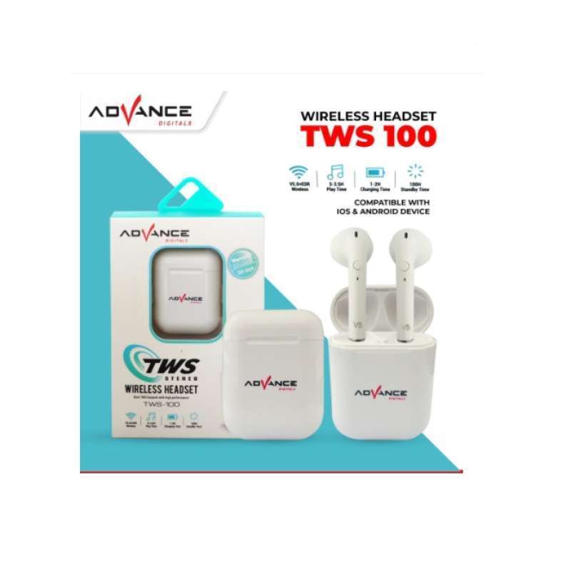 HEADSET EARPHONE BLUETOOTH ADVANCE TWS 