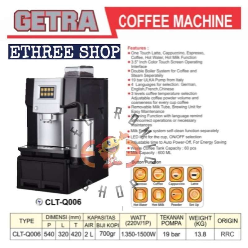 Jual MESIN KOPI GETRA QLT-Q006- COFFEE 