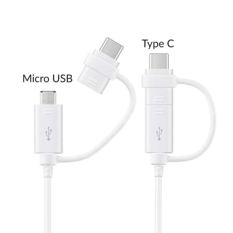 Kabel Data Samsung Combo In Micro USB Dan Type C Adaptive Fast Charging  Meter Original