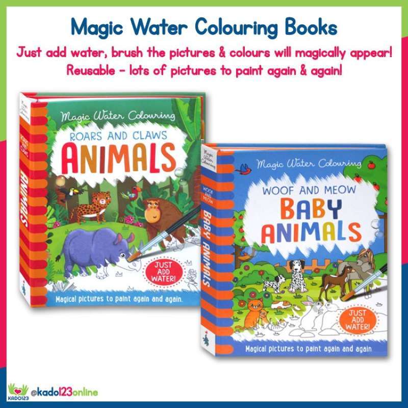Jual Magic Water Colouring Books (just add water & colours ...