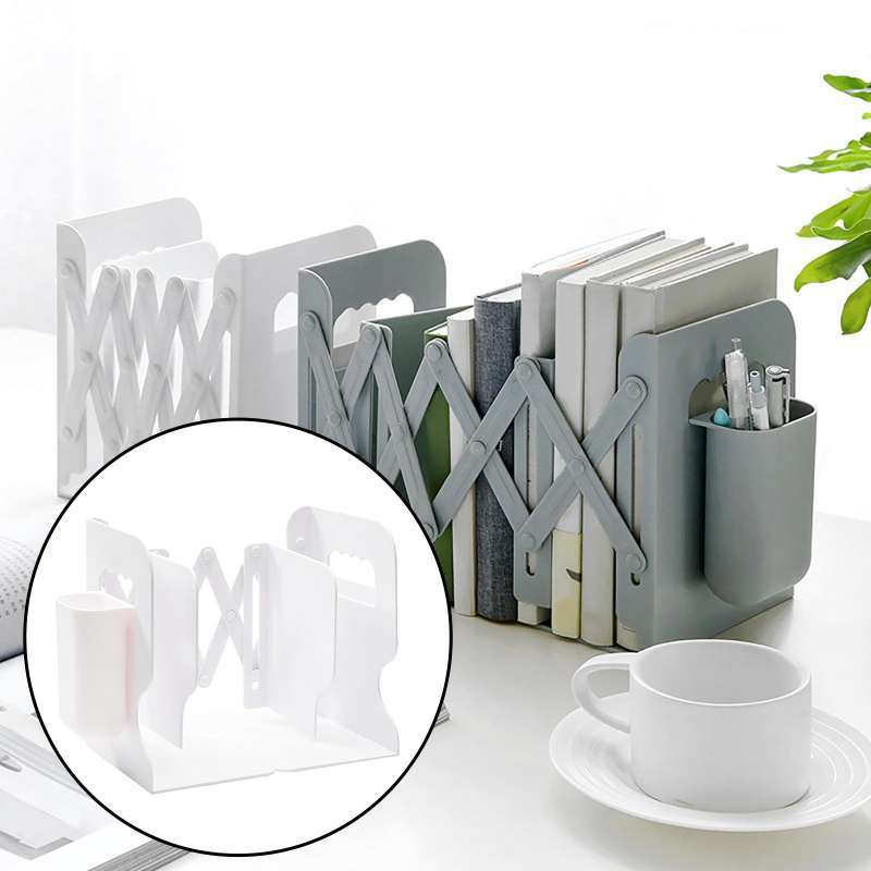 Promo Adjustable Book Ends With Pen Holder Book Holder For Books Shelf White Di Seller Homyl China Blibli