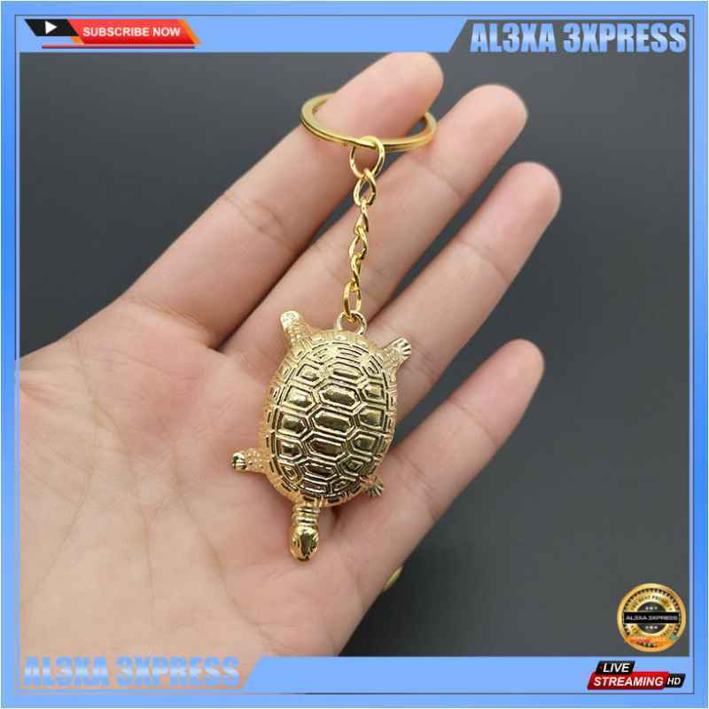 Gantungan Kunci Bentuk Kura-Kura Emas 5Cm